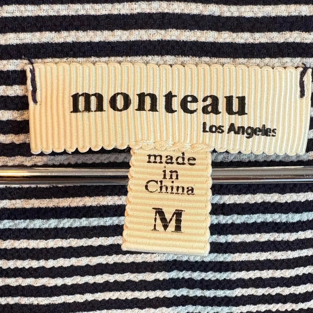 Women’s Monteau Striped Black and White‎ Wrap Dress Size Medium